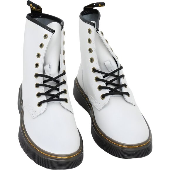 Dr. Martens Shoes - Dr. Martens Zavala White Combat Boot Women's US 7